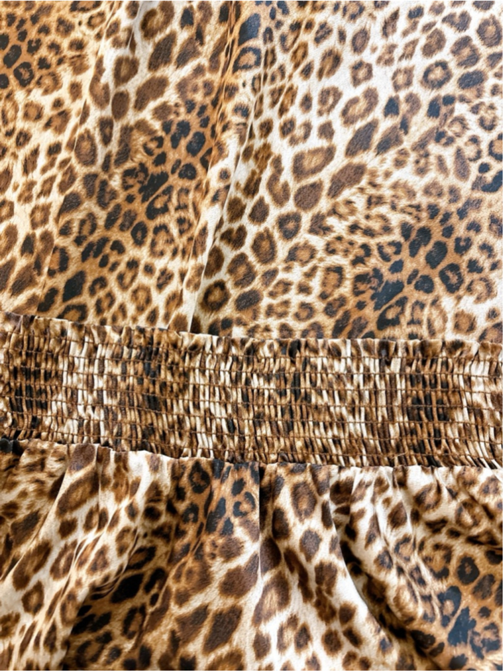 Veronica M Leopard Print High Low Midi Skirt Womens XL Smocked Waist Animal Prin - Picture 7 of 7